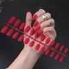Color Sólido Cabeza Cuadrada Larga Parche de Arte de Uñas Escarchado Uso de Piezas de Uñas Semiacabadas Uña Postiza Multicolor Raya Arte de Uñas Europeo y Americano