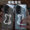 Capa de Celular Urso Mecânico Oppo Reno13Pro Reno12 Acende ao Receber Chamadas Reno11 Casal Reno10 Compatível