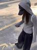 Sudadera con capucha de punto coreana para mujer, chaqueta exterior de punto, versátil, aspecto adelgazante, otoño e invierno, nuevo top base de lana