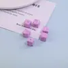 Contas acrílicas 3D em formato de queijo quadrado, coloridas como doces, de 10mm, para correntes de celular e acessórios feitos à mão com miçangas DIY