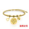 Pulsera europea y americana transfronteriza de acero inoxidable hueso de serpiente Pulsera conmemorativa Día del Maestro regalo festivo pulsera de acero de titanio con letras al por mayor