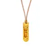 Nuevo Colgante de Arena Dorada Antigua, Collar de Buda Flor de Loto Giratoria Auspiciosa Estilo Étnico Retro, Joyería de Cobre con Diseño de Nicho