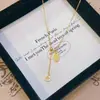 Tienda de Oro-Estilo Joyería Chapada en Oro Que Atrae Riqueza y Buena Fortuna, Collar de Letra de la Fortuna con Borla, Exquisito Diseño de Nicho, Collar Imitación Oro
