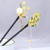 Horquilla de osmanthus accesorios para el cabello de estilo antiguo flor de acetato borla de perlas horquilla paso a paso palillos para moño adorno para el cabello de madera adorno para la cabeza Hanfu