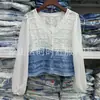 Blusa de Manga Longa Tie-Dye 2026 Nova Malha Crochê Vazada Tie-Dye Roupa de Exterior Viagem Roupas Étnicas Atacado