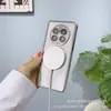 Para funda de teléfono Huawei mate60pro CD plating magnético iphone15 con película para lente cubierta transparente 11