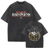 Camiseta Vintage com Estilo Retrô, Lavagem Desgastada, Manga Curta, Roupa Casual Rock Unissex, Algodão Europeu e Americano