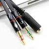 Cable adaptador dos en uno de micrófono de auriculares de computadora a auriculares de teléfono móvil, adaptador de audio de doble orificio a un solo orificio