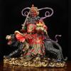 Estatua de Buda Wu, dios de la riqueza, de cobre, de latón, Zhao Gongming, estatua de montar a caballo de tigre puro, decoración para el hogar, inauguración de la casa, regalo de apertura