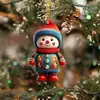 Colgantes de Personajes Navideños Nuevos Transfronterizos, Colgantes Planos de Acrílico para Decoración Interior de Automóviles, Adornos Colgantes para Fiestas Navideñas