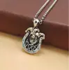 Pingente de Palhaço em Prata de Lei S925 Ferradura Sorte Personalidade Retro Europeu e Americano Versátil Moda Hip Hop Tendência Homens e Mulheres