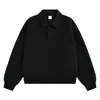 Moletom com Gola Alta Básico Cinza Mescla Manga Longa Masculino Simples Meio Botão Solto Curto Casual Camada Base Roupa Masculina