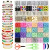 Kit de fabricação de pulseiras de argila de 24 grades transfronteiriças europeias e americanas Kit de fabricação de pulseiras de contas coloridas de 3 mm e 23 cores Kit de joias faça você mesmo