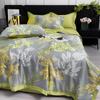 Nuevo juego de edredón de verano Tencel de cuatro piezas, edredón de verano lavable, edredón de seda helada con aire acondicionado, edredón de primavera y otoño, edredón individual, doble y fino.