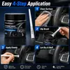 KineShineX Pasta Reparadora de Cuero para Volante de Coche Color Negro Restauración de Cuero para Rayones, Desgaste y Grietas