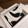 Botas Coreanas de Moda con Tacón Alto para Mujer 2026 Nuevas Botas Elásticas Adelgazantes para Primavera/Otoño Botines de Tobillo Stiletto Blanco Crudo