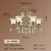 Lustre elegante para sala de estar em estilo francês, nova luminária floral de jantar em estilo pastoral quente, luminária de cristal romântica para quarto