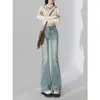 Jeans de Mujer de Color Claro 2025 Tendencia Versátil Nuevo Estilo Pantalones de Invierno para Mujer Elásticos Ajustados Acampanados
