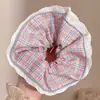 Elástico de cabelo com laço de renda francesa, scrunchie oversized, estilo casual, acessório de cabelo para coque elegante, faixa de cabelo, elástico de cabelo grande para mulheres