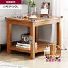 Mesa de Centro Pequeña para Sala de Estar, Mini Mesa Cuadrada de Estilo Antiguo, Mesa de Esquina para Sofá con Patas de Madera Maciza, Mesa Cuadrada para Balcón