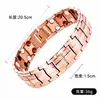 Nuevo brazalete de moda transfronteriza de cobre rojo antiguo de doble fila completo, brazalete de aleación de zinc que no se decolora, joyería magnética de alta gama para mujer