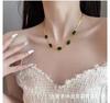 Collar de acero de titanio con microincrustaciones para mujer, de estilo coreano, moderno, combinable con todo, ligero y de lujo, con diseño de nicho de alta calidad, cadena de clavícula, joyería que no se decolora.