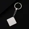 Chaveiro Minimalista Novo Transfronteiriço em Estoque, Pingente em Branco de Aço Inoxidável, Material para Impressão Colorida a Laser, Chaveiro de Metal