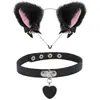 Faixa de Cabelo Halloween Faixa de Cabeça para Performance em Festival Conjunto de Faixa de Cabelo com Orelhas de Gato e Gargantilha Menina Bonita Grampo de Cabelo Simples