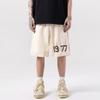 Pantalones cortos de piel de ciervo para hombre, deportivos, marrones, de espuma, pantalones de verano finos, pantalones cortos americanos, holgados, talla grande