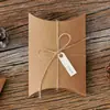 Caixa de Embalagem de Papel Kraft para Presente de Exportação Transfronteiriça Caixa Almofada para Presente Impressão Colorida Dobrável Diária Caixa de Doces para Casamento