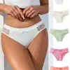 Calcinha Feminina de Algodão Puro Personalizada com Renda, Tanga Estilo Exportação Transfronteiriça, Algodão Puro, Alta Elasticidade, Estilo Europeu e Americano