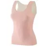 Colete aquecedor de barriga quente para outono e inverno com bolsos, colete térmico com bolso duplo para mulheres, camada base com forro de fleece, estilo popular, dropshipping disponível