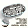 Comedero para Gatos Tazón para Comida de Mascotas Acero Inoxidable 304 Comedero y Bebedero Integrado Doble Tazón Bebedero para Gatos Antiderrames