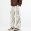 Pantalones Anchos Nuevos para Hombre, Bolsillos Oblicuos de Imitación Algodón, Corte Tridimensional, Doble Pinza, Versátiles, Overol Recto Holgado y con Caída