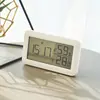 Reloj despertador simple de temperatura y humedad con pantalla grande, reloj de mesita de noche LCD, diseño de reloj más vendido transfronterizo, doble uso para colgar y de pie