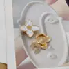 Botões de Punho Decorativos de Metal com Resina de Gotejamento de Óleo Estilo Chanel para Camisas, Destacáveis, Botões de Punho com Clipe de Tartaruga de Alto Padrão