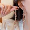 Pendientes de borlas largas y elegantes de Corea del Sur con un alto sentido de la celebridad de Internet, pendientes de personalidad femenina con estilo moderno, joyería de oreja 925 al por mayor