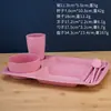 Juego de Platos Desechables de Paja de Trigo para Comida Rápida Plato Dividido para Estudiantes y Hogares Plato de Cena Infantil Plato Separado Vajilla de Plástico a Prueba de Caídas