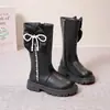 Nuevas botas de otoño e invierno para niñas, botas largas infantiles, botas Martin para niñas, botas de cuero de caña alta para niños mayores, botas de viaje