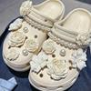 Acessórios para Crocs, Flores para Sapato, Fivelas para Sapato, Corrente de Pérolas Azaleia Tridimensional de Alta Qualidade, Destacável e Adaptável Atacado