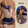 Lencería sexy uniforme de sirvienta seductora minifalda sexy uniforme de marinero jk estudiante atuendo hot tease qqny