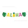 Bandeira de decoração de festa havaiana transfronteiriça, banner decorativo de abacaxi folha flamingo para festa Aloha de verão