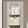 Estante de almacenamiento para cocina, para uso doméstico, para artículos de cocina cotidianos, especias, cebollas, jengibre y ajo, multicapa, diseño de montaje en pared sin perforación