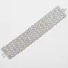 Pulseira Simples de Strass para Noiva e Madrinha Europeia e Americana Cheia de Diamantes Exagerada para Palco Moda Dia dos Namorados Feminina B151