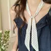 Bufanda larga de seda con cuentas vintage para mujer, accesorio de collar colgante de cuello estilo étnico, diseño de nicho, bufanda suave para el cuello