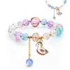 Pulsera de Cuentas de Vidrio Más Vendida Transfronteriza Taobao Fruta Unicornio Dibujos Animados Colgante de Aleación con Goteo de Aceite Regalo para Niños Femenino