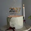 Copyright Ins-Style 2027 Decoração de Bolo Acrílica de Ano Novo Feliz Ano Novo Topper de Bolo de Véspera de Ano Novo Suprimentos para Festa