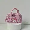 Bolsa Pequena Fofa, Cabo de Dados, Cabo de Carregamento, Fones de Ouvido, Porta-Moedas, Chaveiro da Kuromi Sanrio, Bolsa Pequena com Zíper