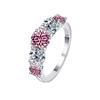 Anel de Prata S925 Leve Luxo Elegante Sensação de Alto Padrão Diamante Moissanite Anel de Diamante de Alto Carbono Simples Cinco Estrelas Europeu e Americano para Mulheres