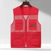 Chaleco casual de verano fino para hombre, chaleco de malla con múltiples bolsillos, chaleco para hombre de mediana edad y ancianos, chaleco de pesca para fotografía al aire libre